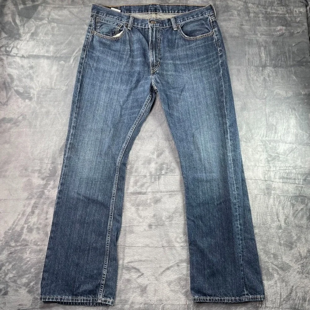 Levi's 527 Boot Cut Jeans Mens Size 38x32 Blue Denim Dark Wash Cotton Cowboy